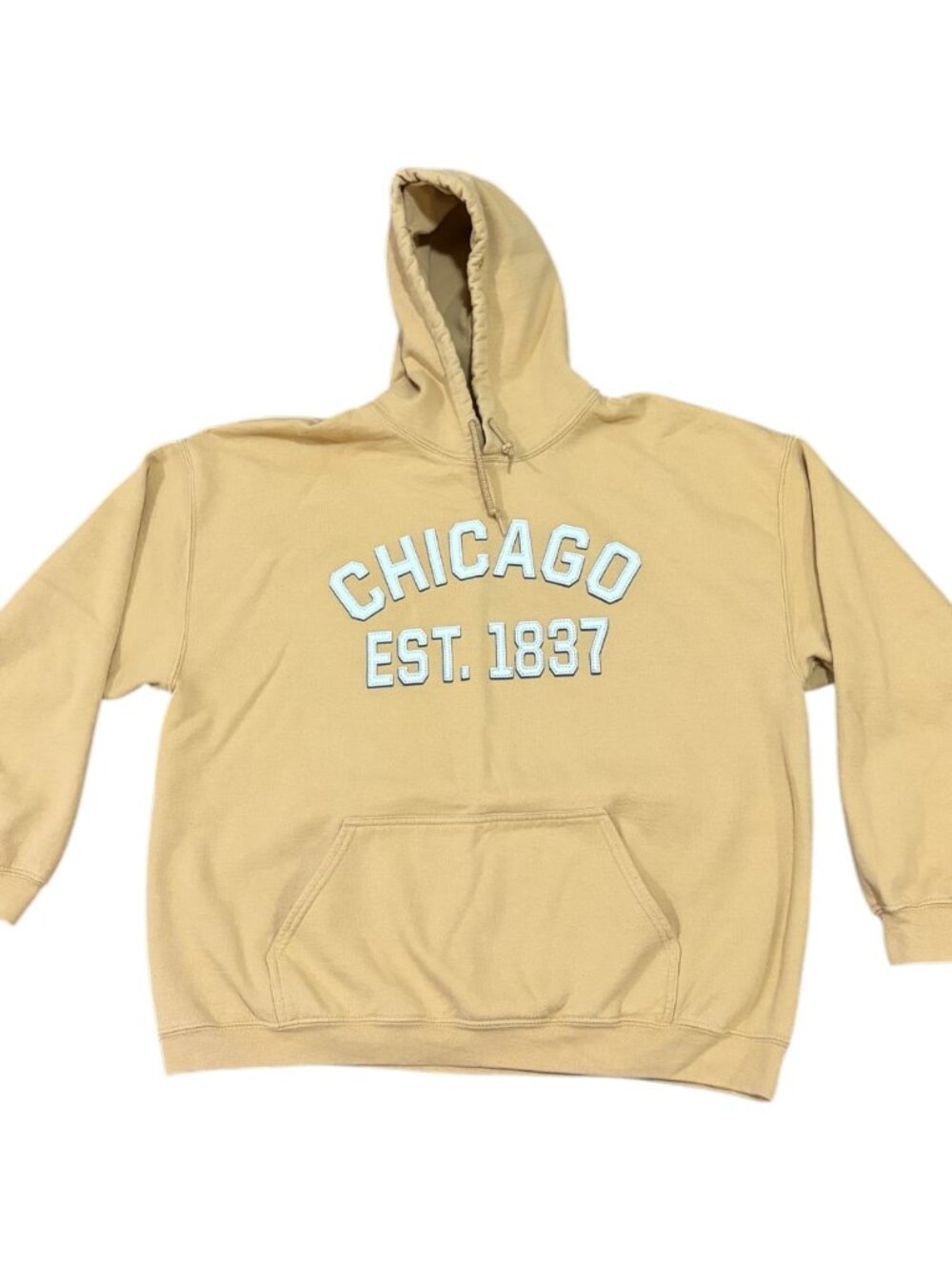 Chicago Est. 1837 Graphic Novelty Heavy Blend Cotton Gold Hoodie Size XL